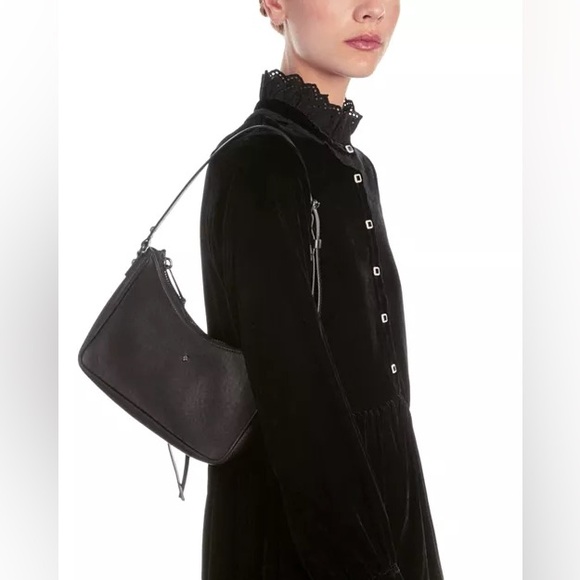 The Kooples Short Black Velvet Dress with Bijou Buttons. - Picture 3 of 15